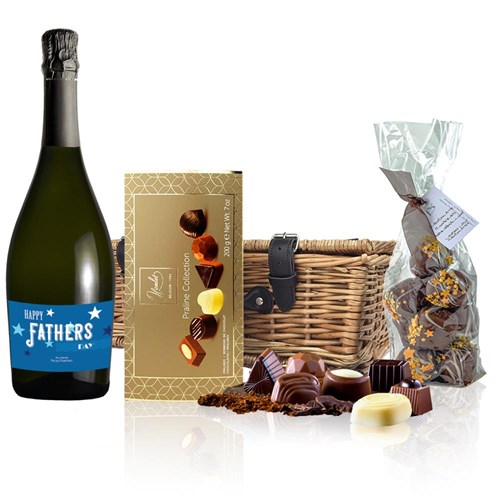 Personalised Prosecco - Fathers Day Label And Chocolates Hamper